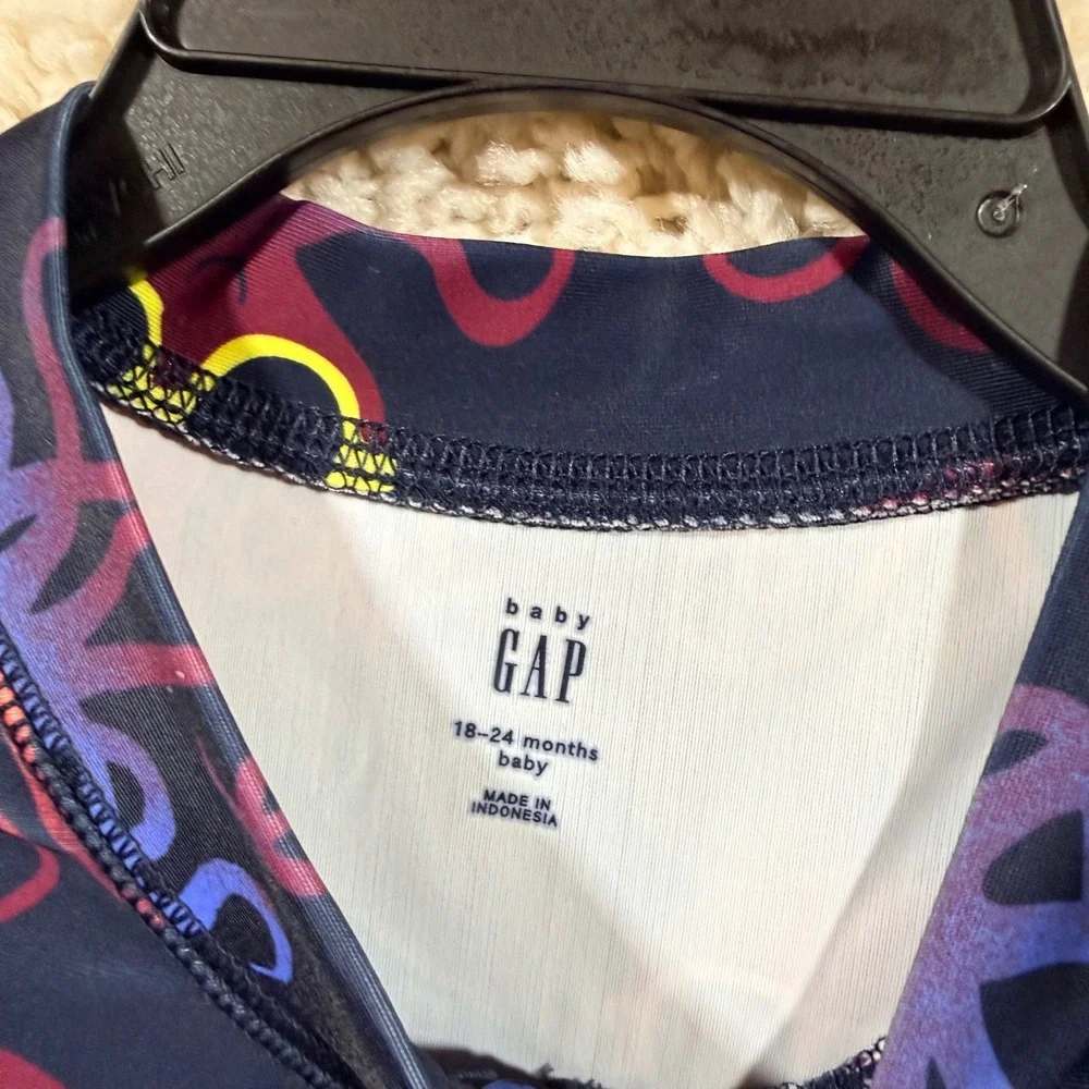Baby Gap Octopus Print Long Sleeve Swim Romper 18-24 M Rash Guard Swimming Pool